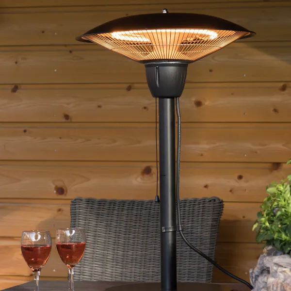 Chauffe-terrasse Baru 44x66cm modèle de table - noir