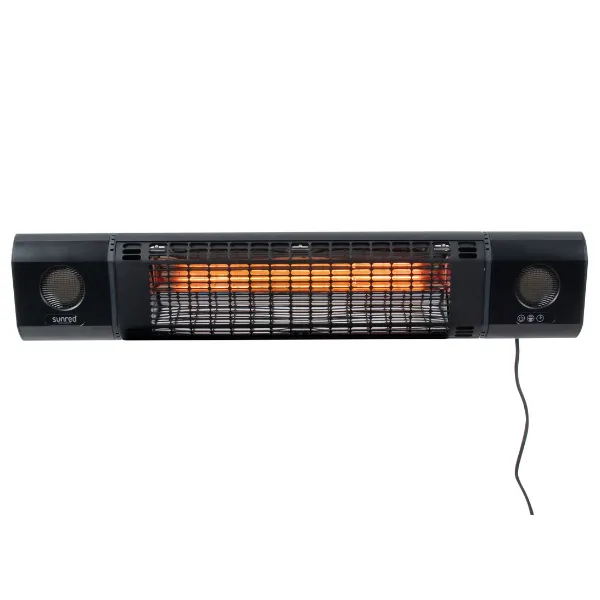 Chauffe-terrasse Hermia avec haut-parleurs Bluetooth - noir