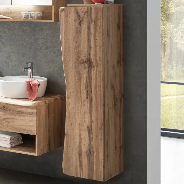 Armoire colonne Karan 37cm 1 porte - chêne