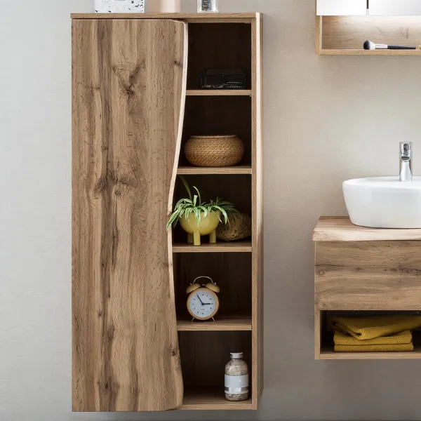 Armoire colonne Karan 60cm 1 porte - chêne