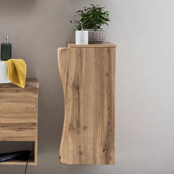 Armoire de toilette Karan 37cm 1 porte - chêne