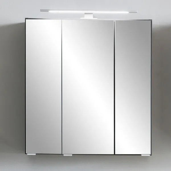 Armoire de toilette Vikas 60cm 3 portes avec éclairage - anthracite