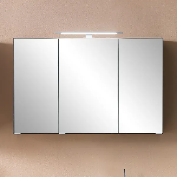 Armoire de toilette Vikas 100cm 3 portes avec éclairage - anthracite