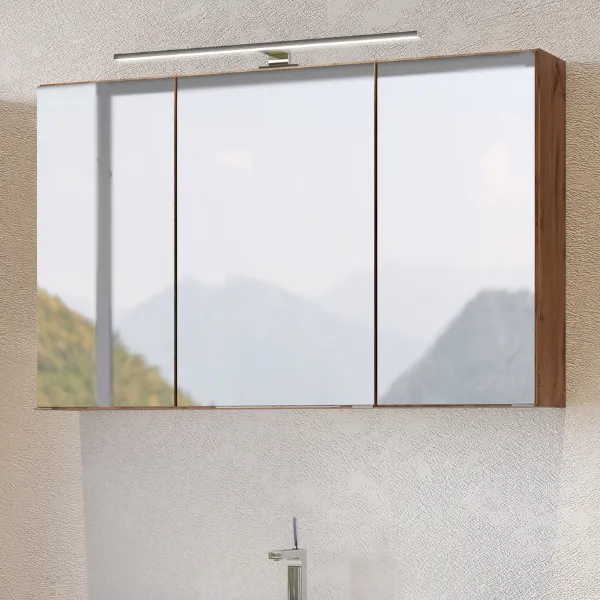 Armoire de toilette Pisca 100cm 3 portes - chêne