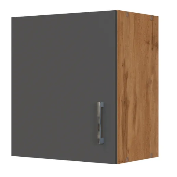 Armoire murale Sorrella 50cm 1 porte - anthracite/chêne