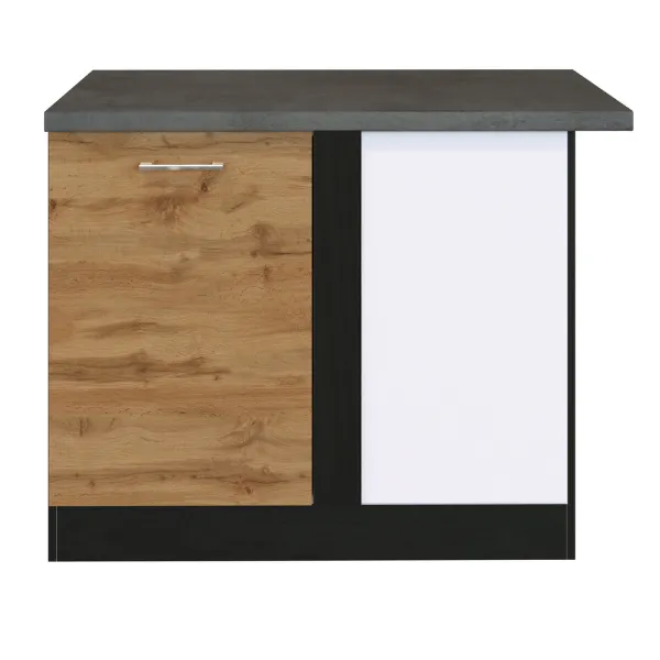 Armoire d'angle Sorrella 110cm 1 porte - chêne/graphite