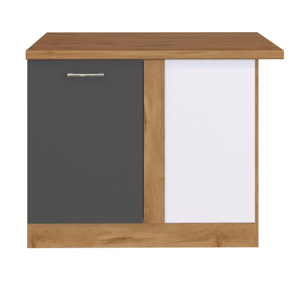 Armoire d'angle Sorrella 110cm 1 porte - anthracite/chêne