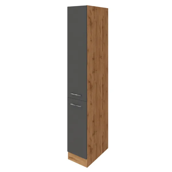 Armoire apothicaire Sorrella 30cm 2 tiroirs - anthracite/chêne