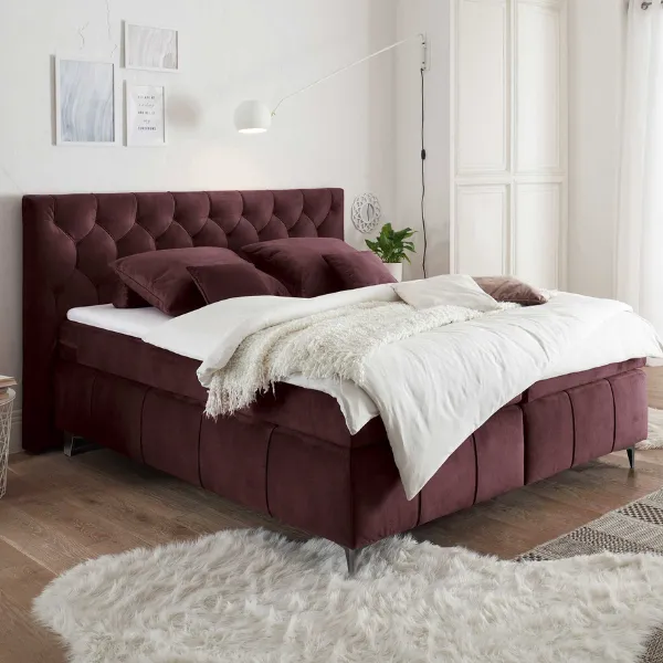 Lit boxspring Pemberley 160x200cm - aubergine