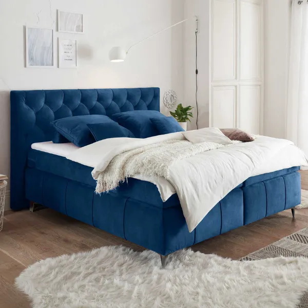 Lit boxspring Pemberley 180x200cm - bleu