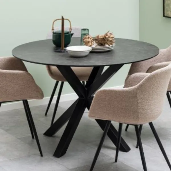 Table à manger Heaven Ø119 - céramique/ noir