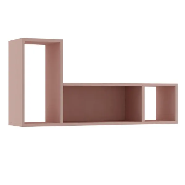 Support mural Bo0 98x24 cm avec 3 compartiments - vieux rose