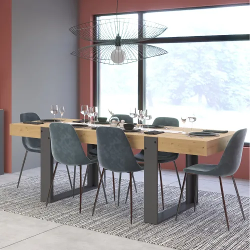 Table à manger Londen-224cm-chêne/gris ombre