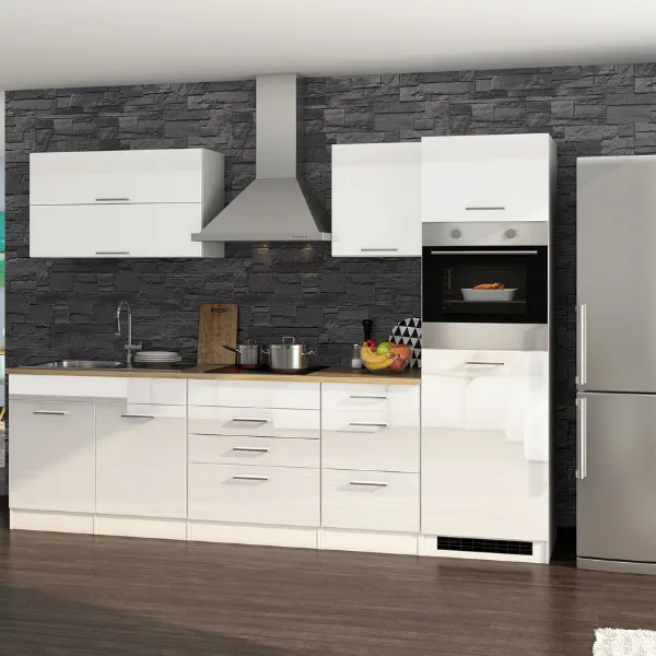 Kitchenette Ragnar 290cm avec un four - blanc brillant
