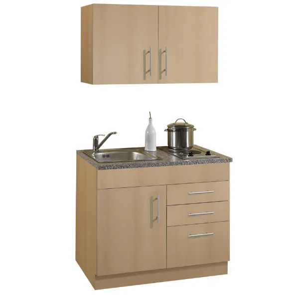 Kitchenette Toto 100cm avec plaque de cuisson - hêtre/marbre