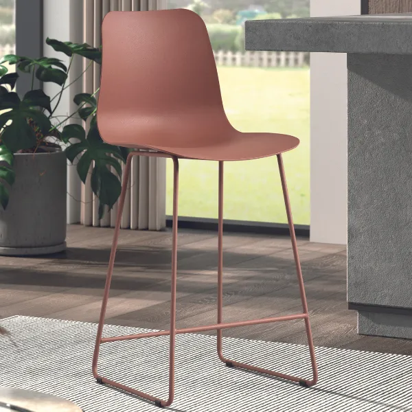 Tabouret de bar Marie-couleur terre cuite