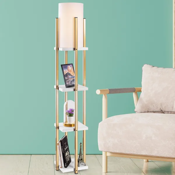 7119 Lampadaire | CORPS EN MÉTAL | Blanc, Or