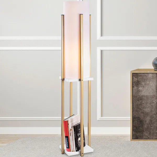 7133 Lampadaire | CORPS EN MÉTAL | Blanc, Or