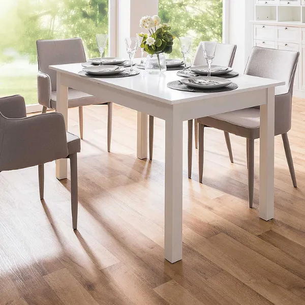 Table à manger extensible Coburg 137/177 - blanc