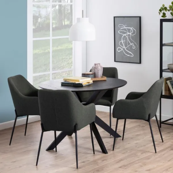 Table à manger Laurence ø105cm - noir
