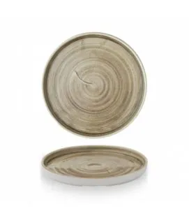 Assiette à bord droit rond antic taupe porcelaine vitrifiée Ø 21 cm Stonecast Patina Churchill