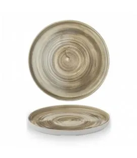 Assiette à bord droit rond antic taupe porcelaine vitrifiée Ø 26 cm Stonecast Patina Churchill
