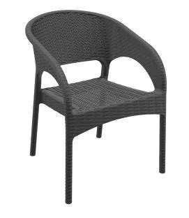 Fauteuil de terrasse gris foncé 81x57x61 cm Panama
