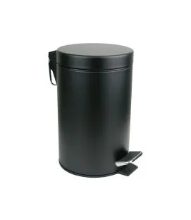 Poubelle à pédale noir acier Odessa