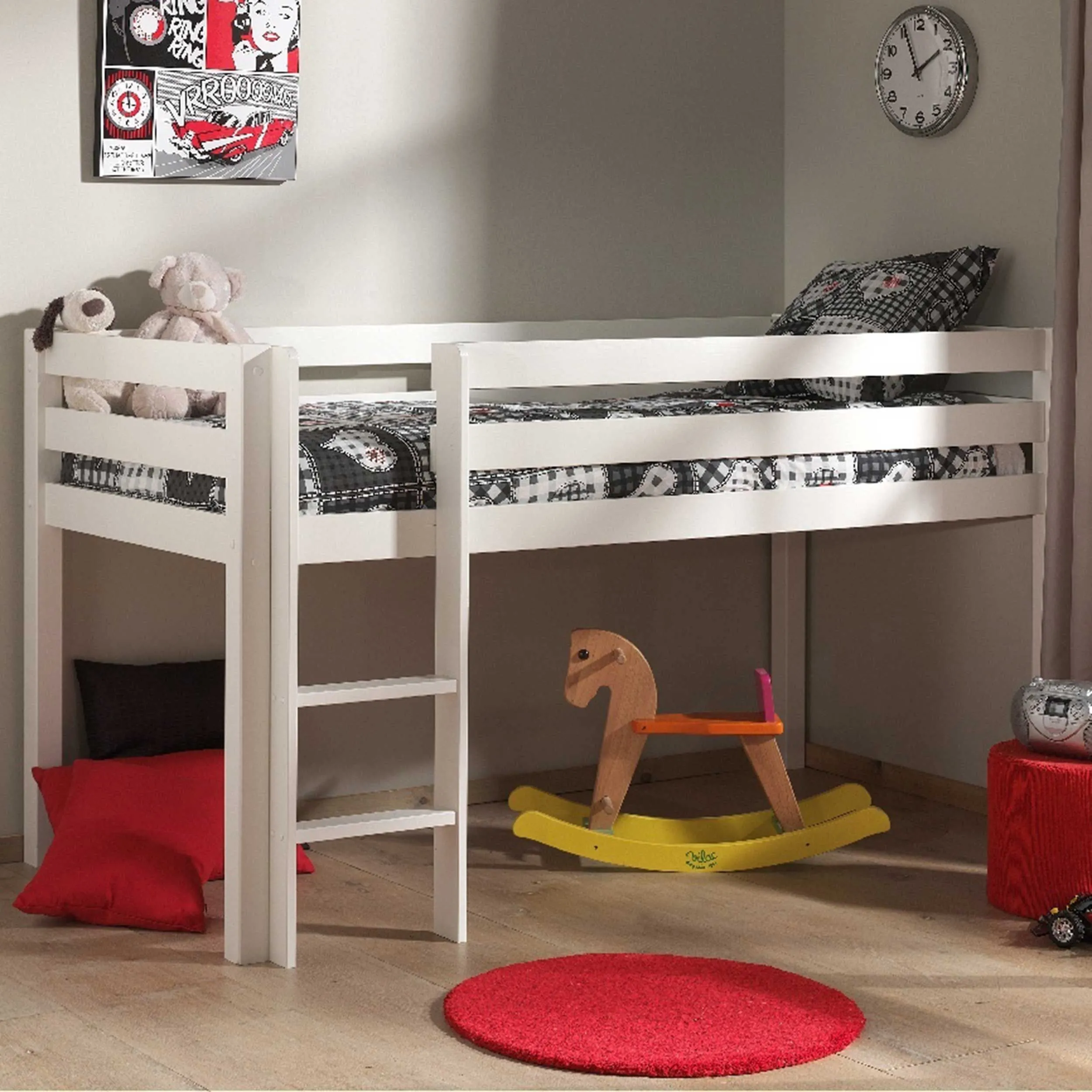 Lit mi-hauteur Charlotte - blanc