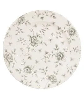 Assiette plate rond Rose Chintz Gris porcelaine vitrifiée Ø 30,5 cm Vintage Prints Churchill