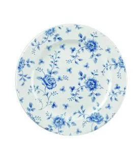 Assiette plate rond Rose Chintz Prague Blue porcelaine vitrifiée Ø 27,6 cm Vintage Prints Churchill