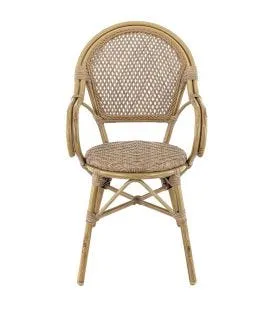 Fauteuil de terrasse noisette 93x56x63 cm Rochelle