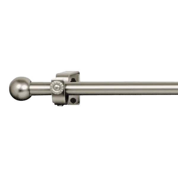 Kit barre à rideaux RONDINA nickel satin 1,6 cm 180 cm - 4MURS