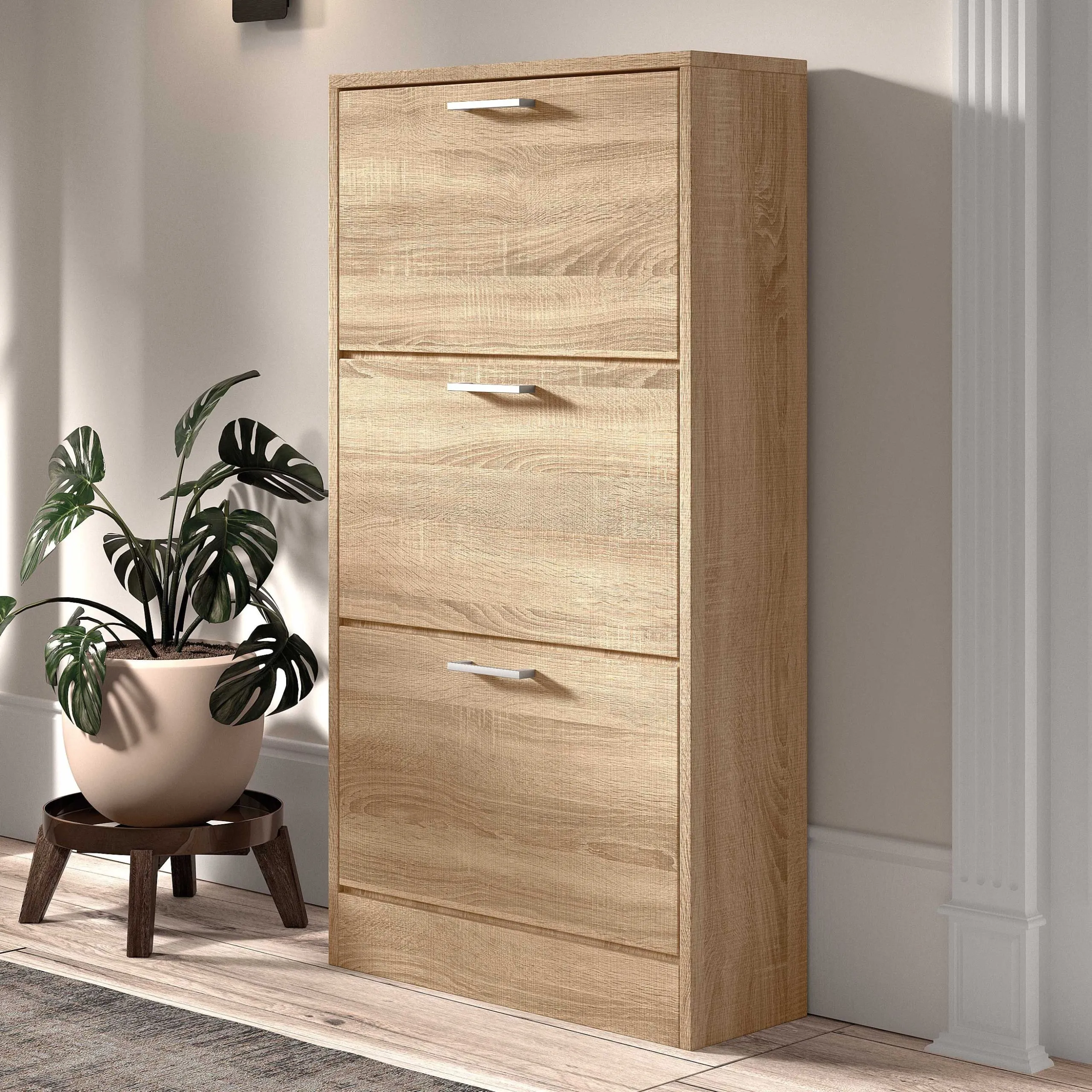 Armoire à chaussures Carini 3 tiroirs - sonoma clair