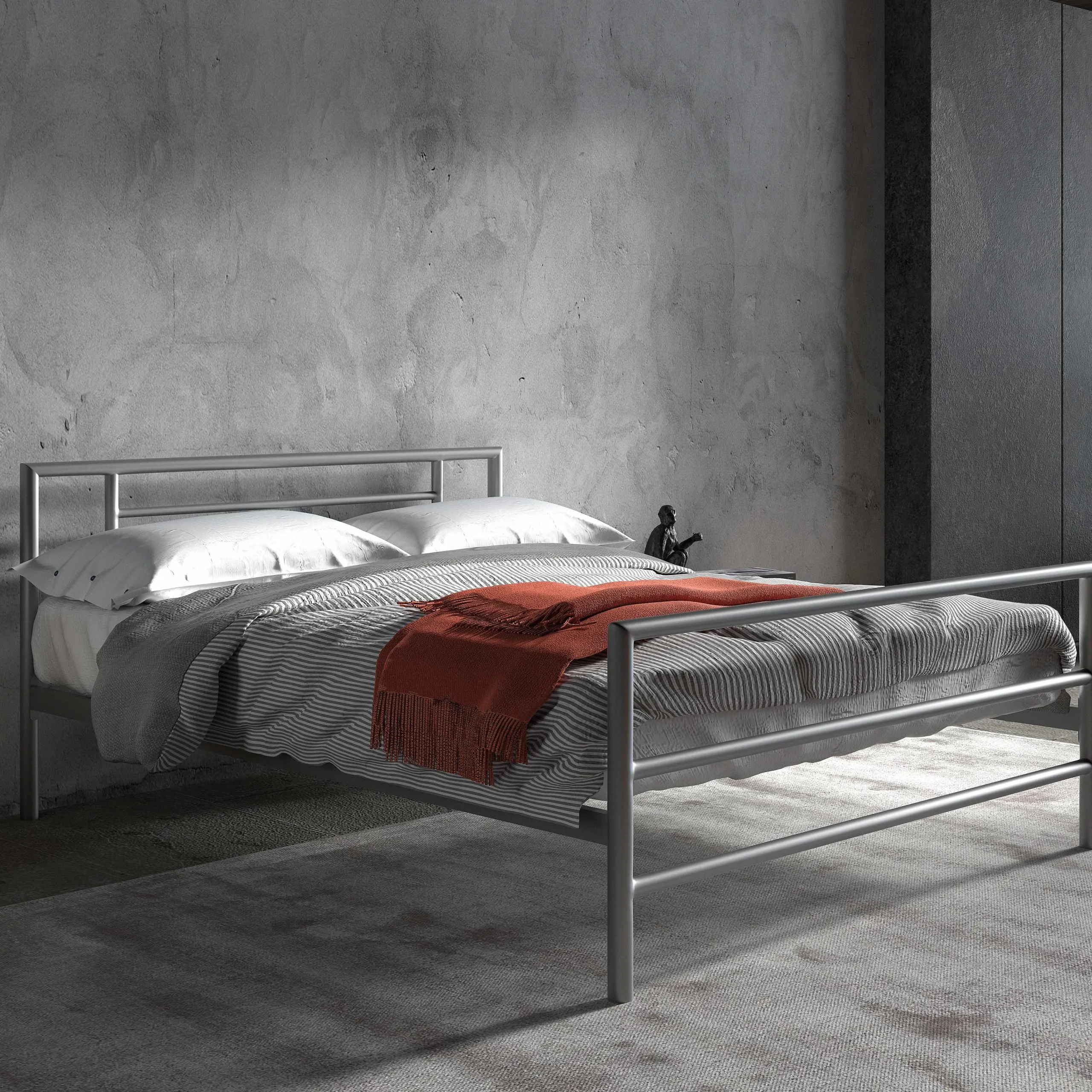 Lit Sandro 140x200 métal - gris