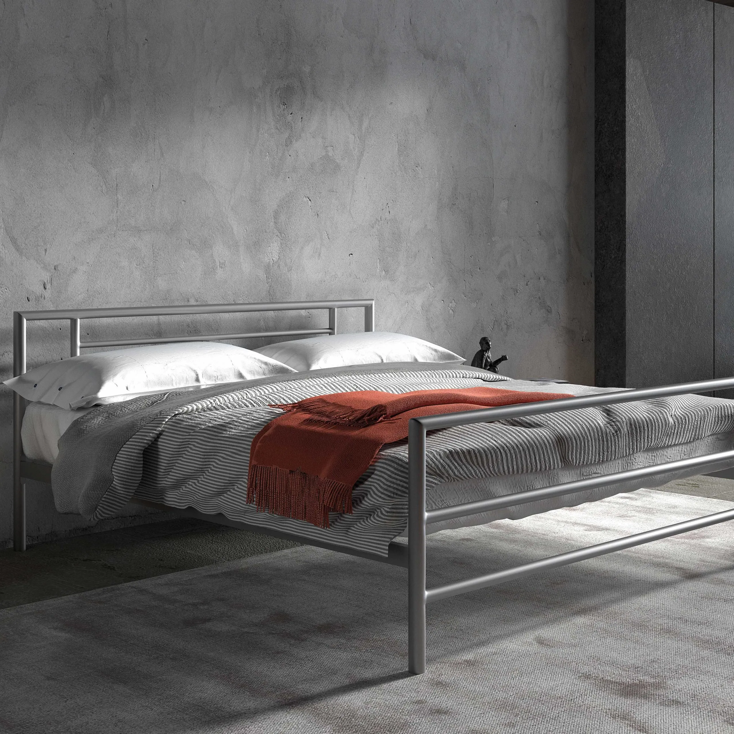 Lit Sandro 160x200 métal - gris