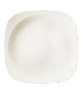 Assiette creuse carré ivoire porcelaine vitrifiée 21x21 cm Ska Rak