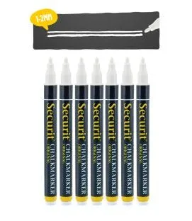 Feutres craie blanc pointe fine blanc Ø 1 cm 15 cm Securit (7 pièces)