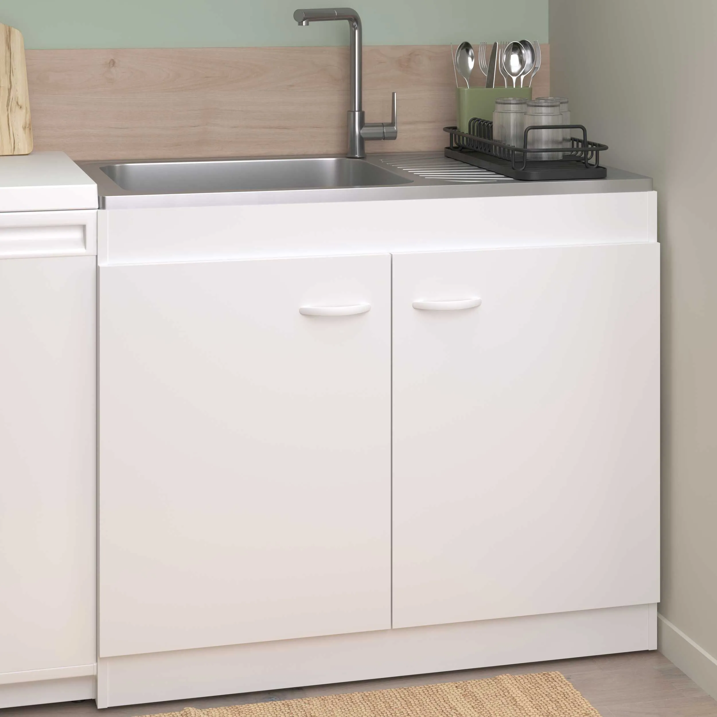 Armoire basse pour évier avec 2 portes (100 cm).