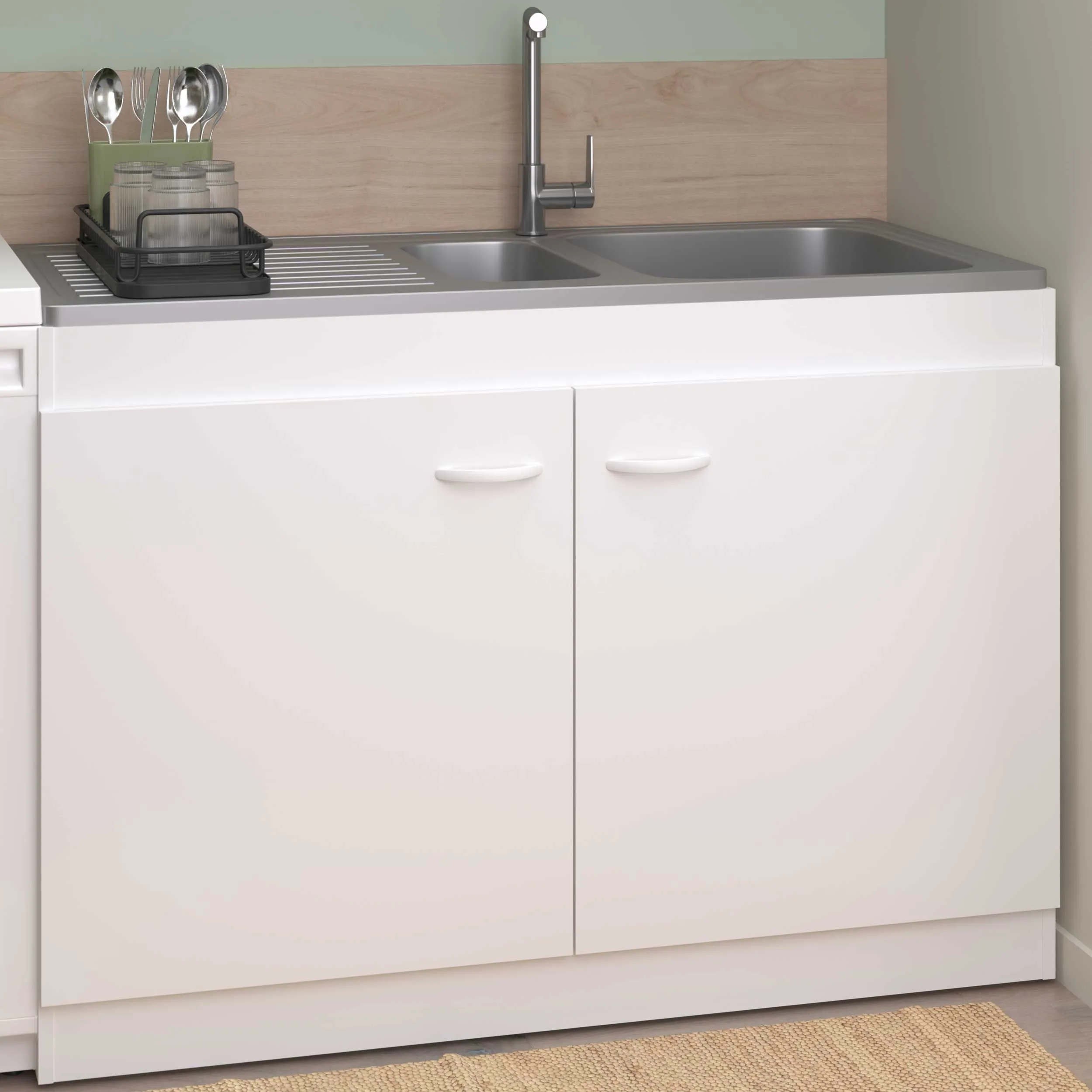 Armoire basse pour évier avec 2 portes (120 cm).