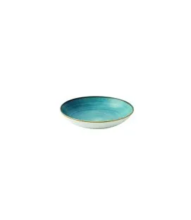 Assiette creuse rond Raw Teal porcelaine vitrifiée Ø 24,8 cm Stonecast Raw Churchill
