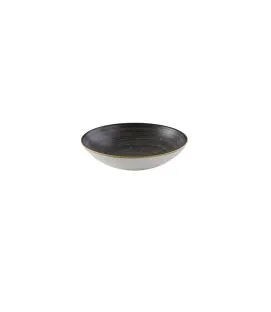 Assiette creuse rond Raw Black porcelaine vitrifiée Ø 18,2 cm Stonecast Raw Churchill