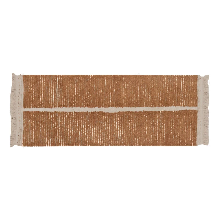 Tapis de couloir lavable et réversible caramel duo