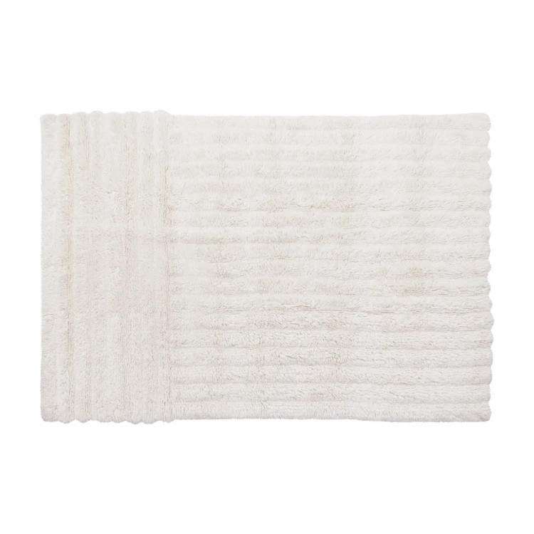 Tapis lavable en laine dunes - mouton blanc