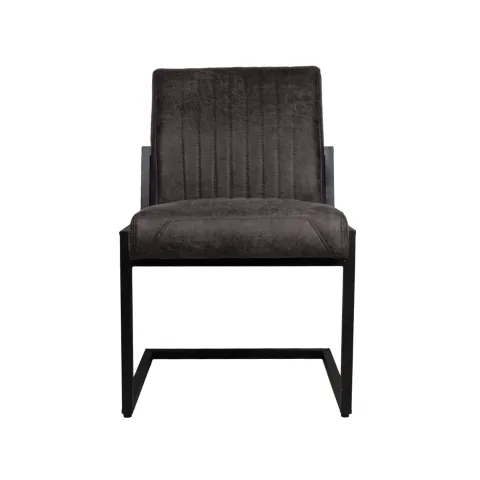 Lot de 2 chaises de repas Texas Yacht cuir/métal - espresso