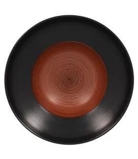 Assiette extra creuse rond marron porcelaine vitrifiée Ø 22,7 cm Trinidad Rak