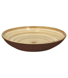 Assiette coupe creuse rond beige porcelaine vitrifiée Ø 36,2 cm Twirl Rak