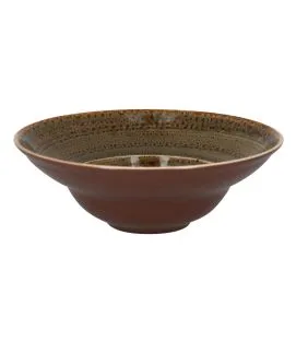 Assiette extra creuse rond brun porcelaine vitrifiée Ø 22,7 cm Twirl Rak