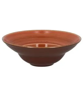 Assiette extra creuse rond orange porcelaine vitrifiée Ø 22,7 cm Twirl Rak
