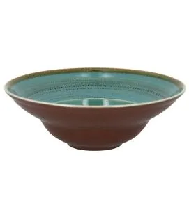 Assiette extra creuse rond bleu porcelaine vitrifiée Ø 22,7 cm Twirl Rak